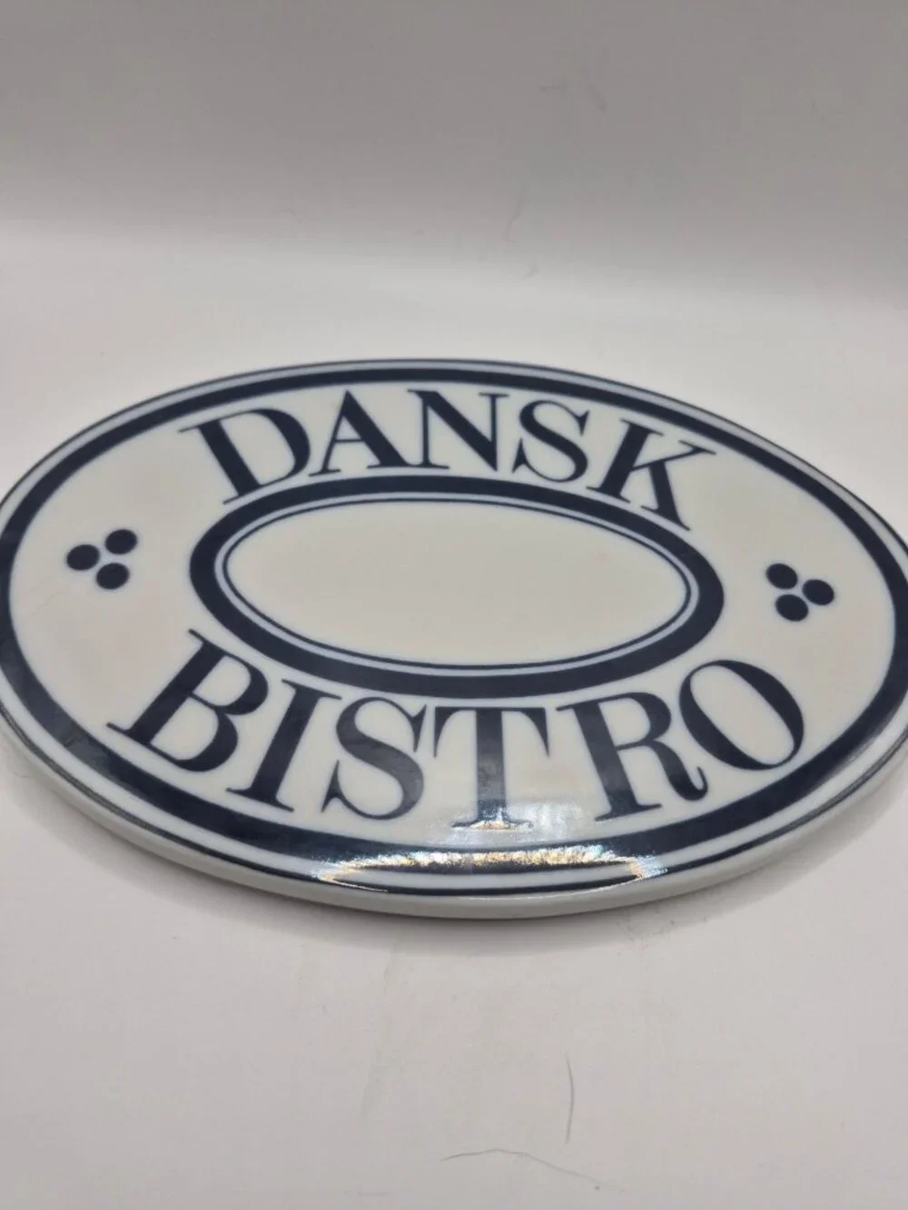 Dansk Bistro Ceramic Oval Serving Tray Trivet 10.75